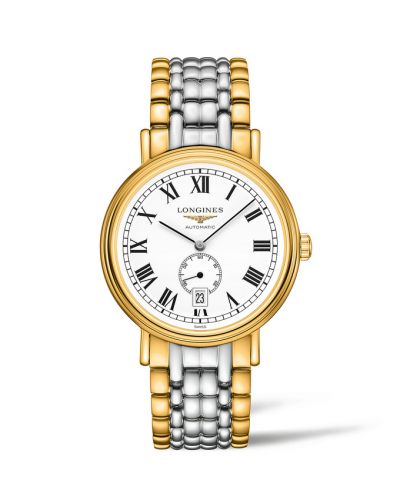 Longines Presence 40 Small Seconds PVD Gold White - Roman Bracelet