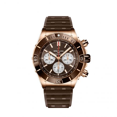 Breitling Super Chronomat B01 44 Red Gold Brown Rubber Rouleaux