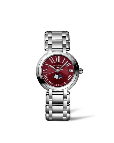 Longines PrimaLuna 30.5 Quartz Moonphase Stainless Steel Black - Roman Bracelet