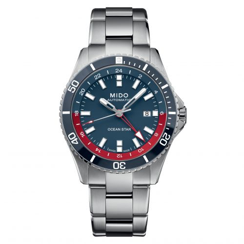Mido Ocean Star GMT Stainless Steel Blue Bracelet