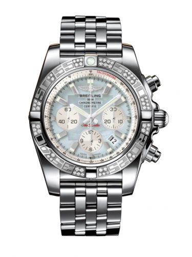 Breitling Chronomat 44 Stainless Steel Diamond Gray Pearl Bracelet