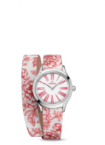 Omega Mini Trésor Quartz 26 Stainless Steel - Diamond White - Rose Toile de Jouy - Double Tour