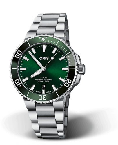 Oris Aquis Date 41.5 Stainless Steel Green Bracelet