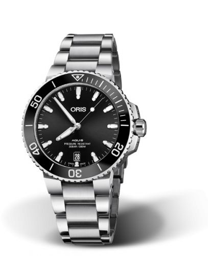 Oris Aquis Date 39.5 Stainless Steel Black Bracelet