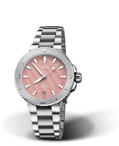 Oris Aquis Date 36.5 Stainless Steel Pink MOP Bracelet