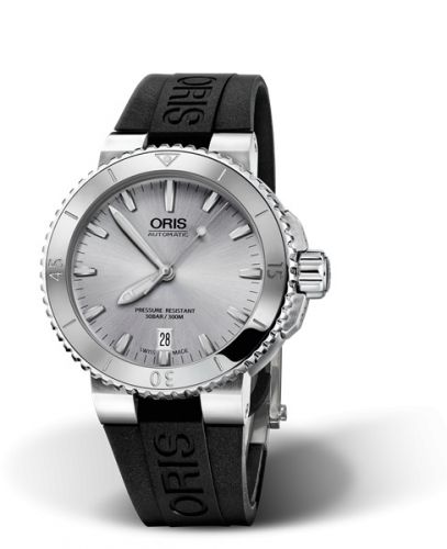 Oris Aquis Date 40 Stainless Steel Silver Rubber