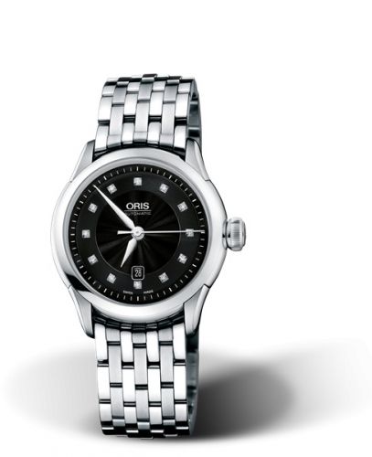 Oris Artelier Date Diamonds 31 Stainless Steel Black Bracelet