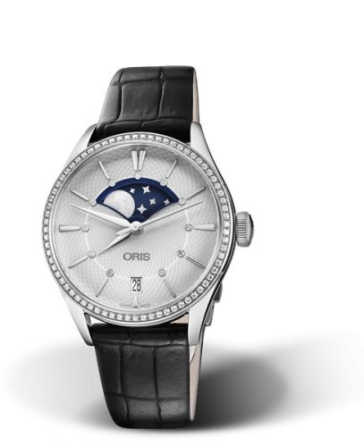 Oris Artelier Grande Lune Date Diamonds 36 Stainless Steel Silver