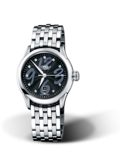 Oris Artelier Date Diamonds 31 Stainless Steel Black Bracelet