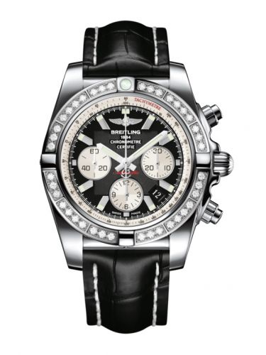 Breitling Chronomat 44 Stainless Steel Diamond Onyx Black Croco