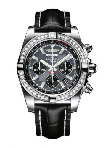 Breitling Chronomat 44 Stainless Steel Diamond Blackeye Gray Croco