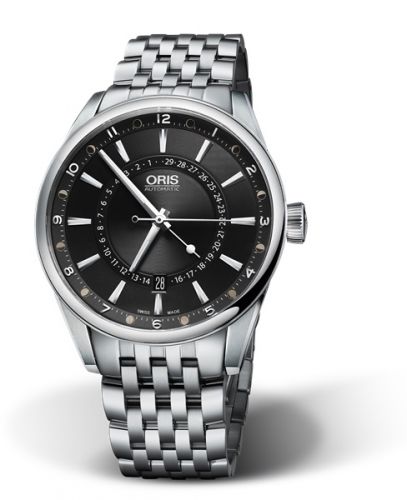 Oris Artix Pointer Moon Date Stainless Steel Black Bracelet