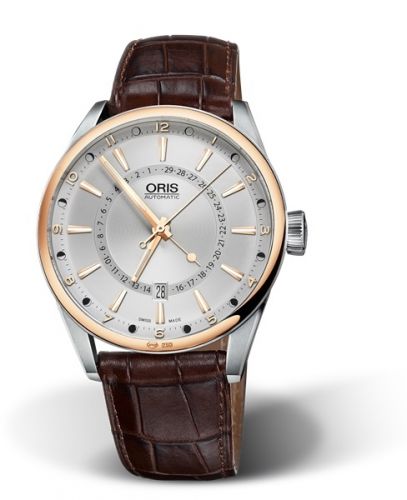 Oris Artix Pointer Moon Date Stainless Steel - Rose Gold Silver