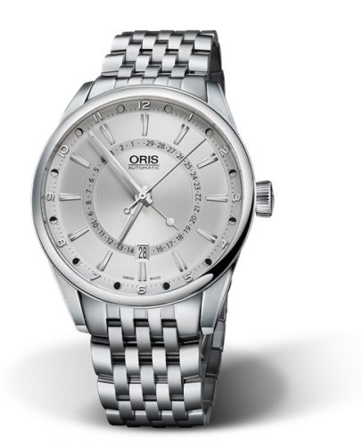 Oris Artix Pointer Moon Date Stainless Steel Silver Bracelet