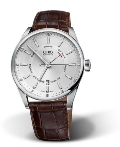 Oris Artix Pointer Day Date Stainless Steel Silver