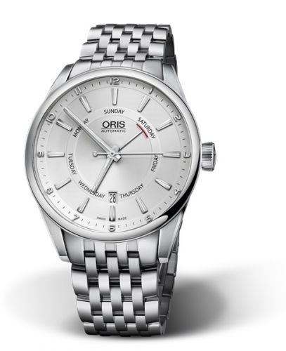 Oris Artix Pointer Day Date Stainless Steel Silver Bracelet