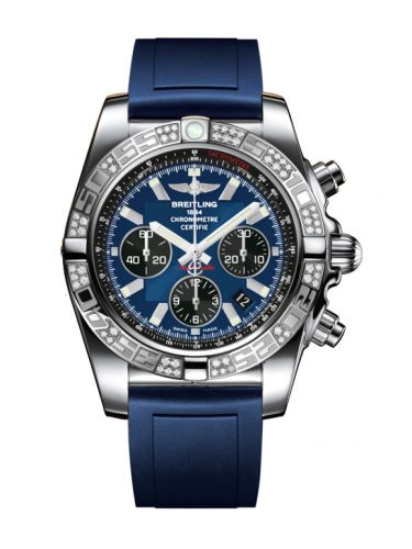 Breitling Chronomat 44 Stainless Steel Diamond Blackeye Blue Rubber