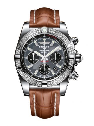 Breitling Chronomat 44 Stainless Steel Diamond Blackeye Gray Croco