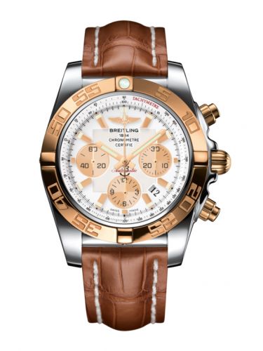 Breitling Chronomat 44 Stainless Steel Rose Gold Antarctica White Croco