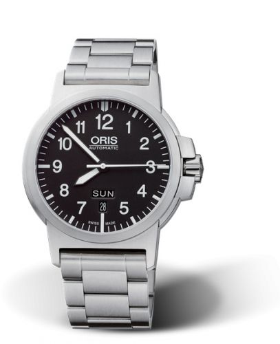 Oris BC3 Advanced Day Date Stainless Steel Black Bracelet