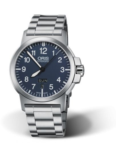 Oris BC3 Advanced Day Date Stainless Steel Blue Fabric