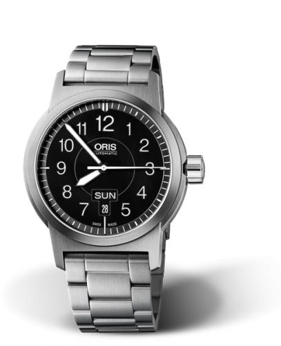 Oris BC3 Sportsman Day Date Stainless Steel Black Bracelet