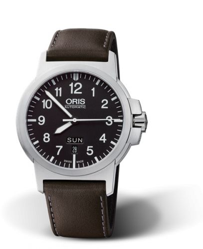 Oris BC3 Advanced Day Date Stainless Steel Black Leather