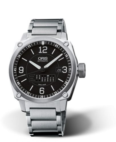 Oris BC4 Retrograde Day Stainless Steel Black Bracelet