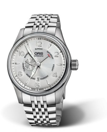 Oris Big Crown Small Second Pointer Day Stainless Steel Silver Bracelet