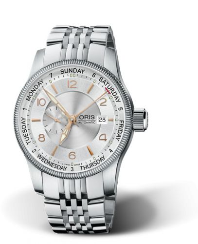 Oris Big Crown Small Second Pointer Day Stainless Steel Silver Bracelet