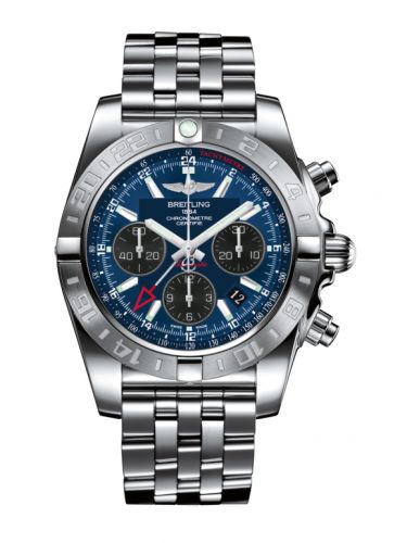 Breitling Chronomat 44 GMT Stainless Steel Blackeye Blue Bracelet