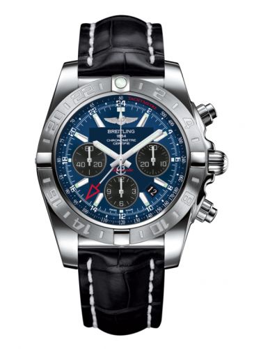 Breitling Chronomat 44 GMT Stainless Steel Blackeye Blue Croco