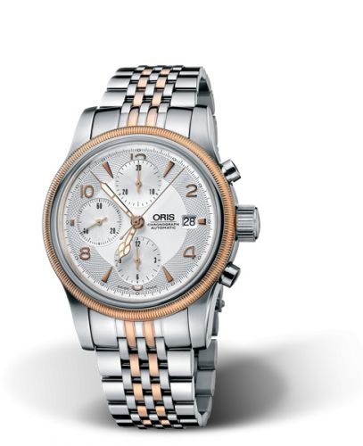 Oris Big Crown Chronograph Stainless Steel - Rose Gold Silver Bracelet