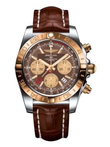 Breitling Chronomat 44 GMT Stainless Steel Rose Gold Metallica Brown Croco
