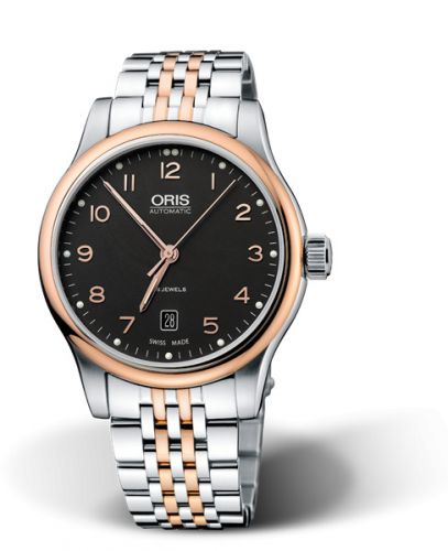 Oris Classic Date 42 Stainless Steel - Rose Gold Black Bracelet