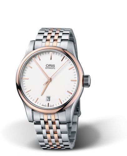 Oris Classic Date 37 Stainless Steel - Rose Gold Silver Bracelet