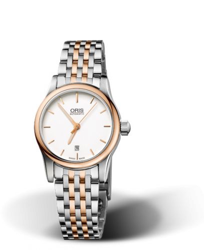 Oris Classic Date Lady 28.5 Stainless Steel - Rose Gold Silver Bracelet