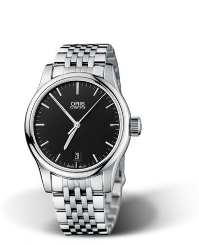 Oris Classic Date 37 Stainless Steel Black Bracelet