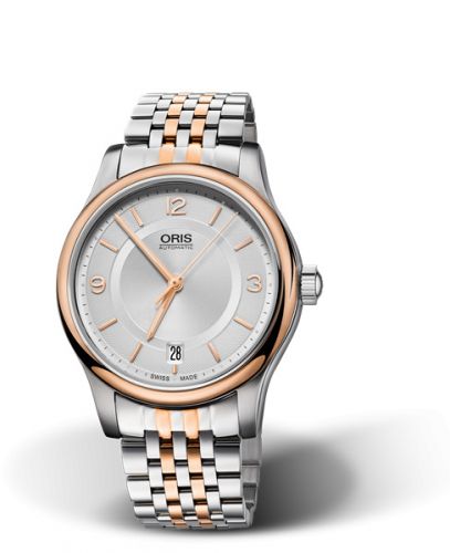 Oris Classic Date 37 Stainless Steel - Rose Gold Silver Bracelet