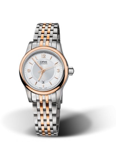 Oris Classic Date Lady 28.5 Stainless Steel - Rose Gold Silver Bracelet