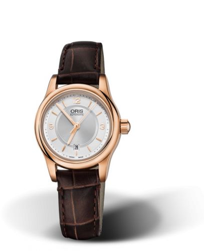 Oris Classic Date Lady 28.5 Rose Gold Silver