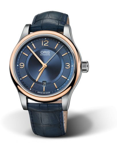 Oris Classic Date 42 Stainless Steel - Rose Gold Blue