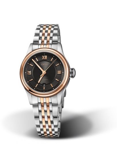 Oris Classic Date Lady 28.5 Stainless Steel - Rose Gold Grey Bracelet