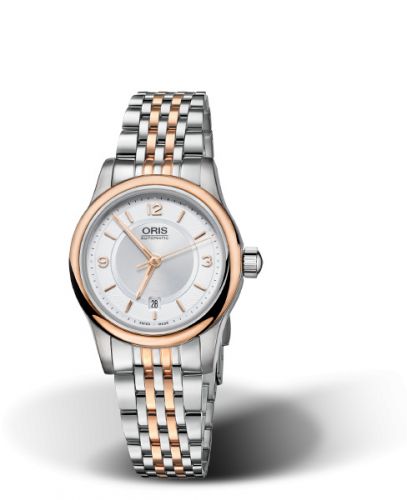 Oris Classic Date Lady 28.5 Stainless Steel - Rose Gold Silver Bracelet