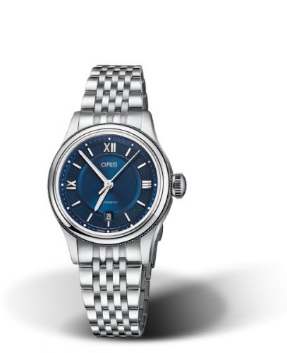 Oris Classic Date Lady 28.5 Stainless Steel Blue Bracelet