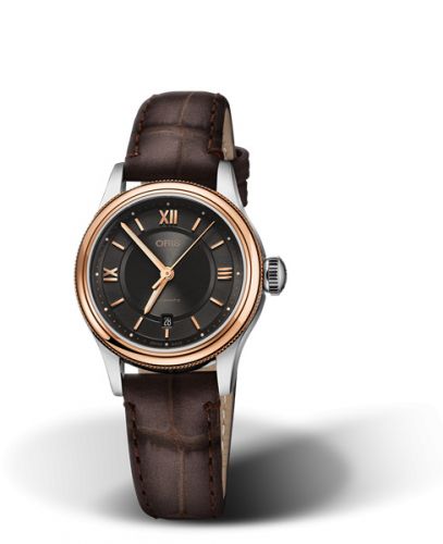 Oris Classic Date Lady 28.5 Stainless Steel - Rose Gold Grey