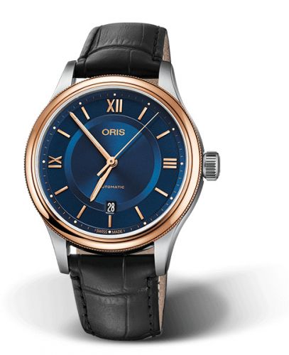 Oris Classic Date 42 Stainless Steel - Rose Gold Blue