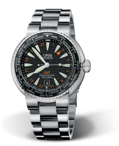 Oris Divers GMT Date Stainless Steel Black Bracelet