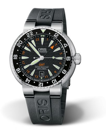 Oris Divers GMT Date Stainless Steel Black Rubber