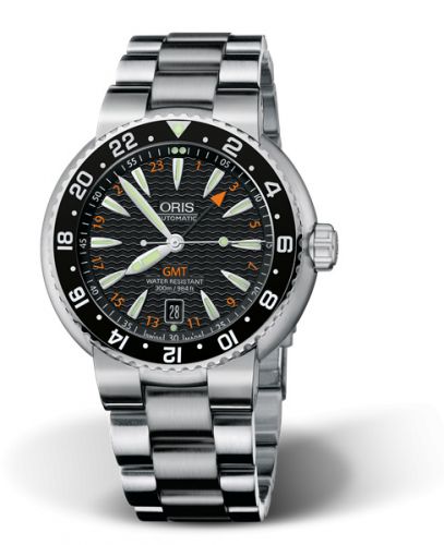 Oris Divers GMT Date Stainless Steel Black Bracelet